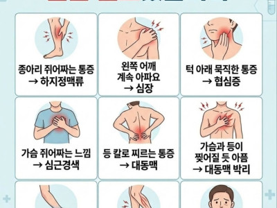 이 신호는 근육통이 아니라 혈관 신호이니 건강 유념하세요