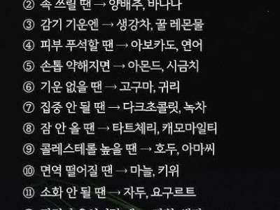 의사들이 아플 때 약보다 먼저 먹는 음식 체크 리스트